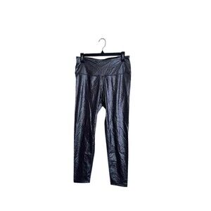 NWT Victoria Sport Knockout High-Rise Shimmer Metallic Leggings Womens L Black